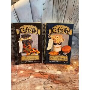 Set of 2 Gifts in a Jar Cookbook recipes Soups Muffins Bread